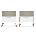 Rockefeller 1-Drawer Nightstand // Set of 2 (White)