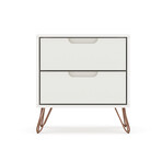 Rockefeller 2-Drawer Nightstand // Set of 2 // v2 // Off White and Nature