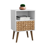 Liberty Mid-Century Modern Nightstand 1.0 // 1 Cubby Space + 1 Drawer (White)