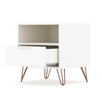 Rockefeller 1.0 Mid-Century Modern Nightstand + 1 Drawer (White)