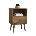 Liberty Mid-Century Modern Nightstand 1.0 // 1 Cubby Space + 1 Drawer (White)