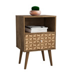 Liberty Mid-Century Modern Nightstand 1.0 // 1 Cubby Space + 1 Drawer (White)