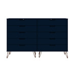 Rockefeller 10-Drawer Double Tall Dresser with Metal Legs