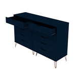 Rockefeller 10-Drawer Double Tall Dresser with Metal Legs