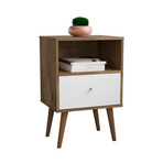 Liberty Mid-Century Modern Nightstand 1.0 // 1 Cubby Space + 1 Drawer (White)