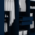 Gramercy Modern Freestanding Wardrobe Armoire Closet (Tatiana Midnight Blue)