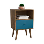 Liberty Mid-Century Modern Nightstand 1.0 // 1 Cubby Space + 1 Drawer (White)