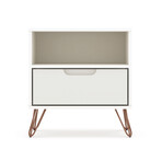 Rockefeller 1-Drawer Nightstand // Set of 2 // v2 // Off White and Nature