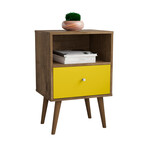 Liberty Mid-Century Modern Nightstand 1.0 // 1 Cubby Space + 1 Drawer (White)