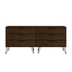 Rockefeller 6-Drawer Double Low Dresser + Metal Legs (Black)