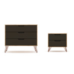 Rockefeller Mid Century Modern Dresser + Nightstand // Set of 2 (White)