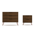 Rockefeller Mid Century Modern Dresser + Nightstand // Set of 2 (White)