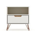 Rockefeller 1-Drawer Nightstand // Set of 2 // v1 // Off White and Nature