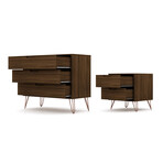 Rockefeller Mid Century Modern Dresser + Nightstand // Set of 2 (White)