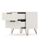 Rockefeller 2-Drawer Nightstand // Set of 2 // v1 // Off White and Nature