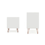 Rockefeller Mid Century Modern Dresser + Nightstand // Set of 2 (White)