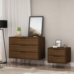 Rockefeller Mid Century Modern Dresser + Nightstand // Set of 2 (White)