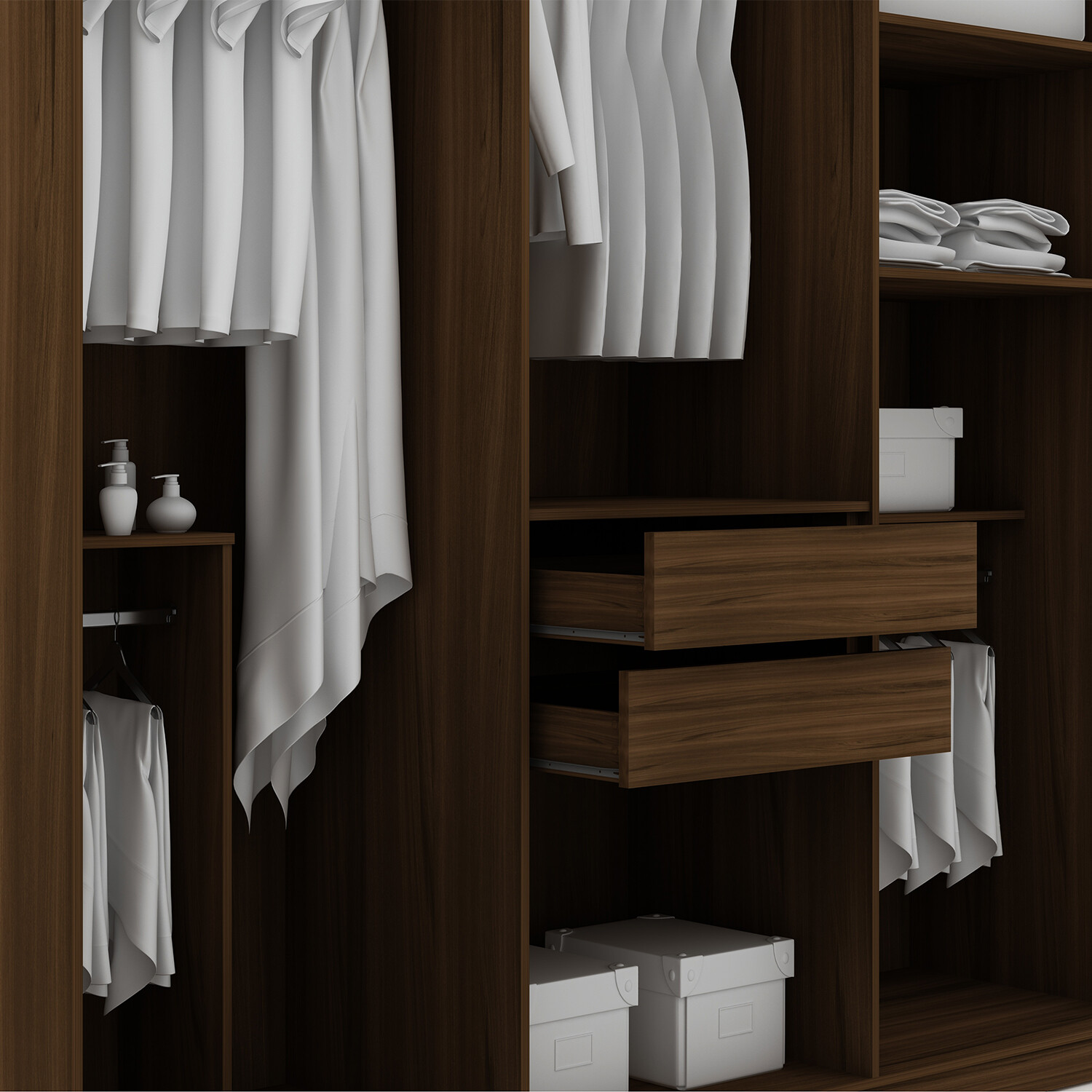 Manhattan Comfort Gramercy White Freestanding Wardrobe Armoire Closet