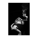 Woman Smoking A Cigar Print on Acrylic Glass by Johan Swanepoel