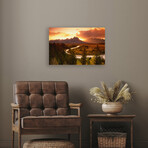 Sunset Over Teton Range With Snake River In The Foreground, Grand Teton National Park, Wyoming, USA Print On Acrylic Glass by  Adam Jones