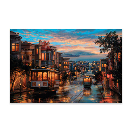 Cable Car Heaven Print On Acrylic Glass by  Evgeny Lushpin