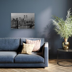 1980s New York City Lower Manhattan Skyline Brooklyn Bridge World Trade Center Print On Acrylic Glass by  Vintage Images