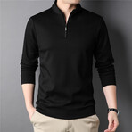 Quarter Zip Sweatshirt // Black (XS)