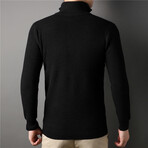 Ribbed Quarter Zip Sweatshirt // Black (XL)