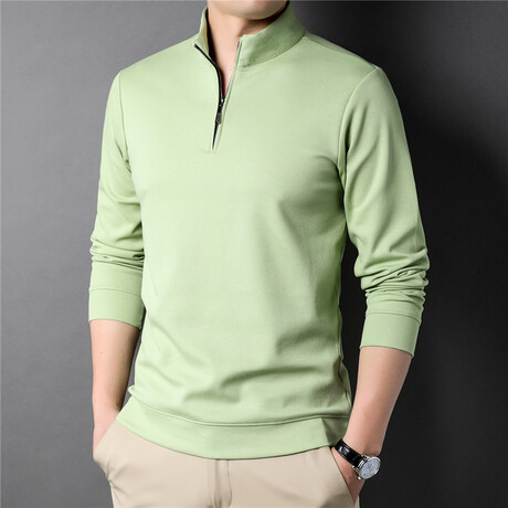 Quarter Zip Sweatshirt // Light Green (M)