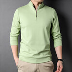 Quarter Zip Sweatshirt // Light Green (M)