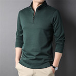 Quarter Zip Sweatshirt // Forest Green (M)