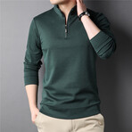 Quarter Zip Sweatshirt // Forest Green (M)