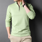 Quarter Zip Sweatshirt // Light Green (M)