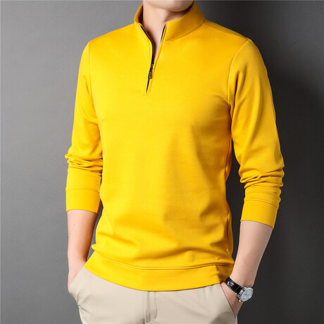 Quarter Zip Sweatshirt // Yellow (M)
