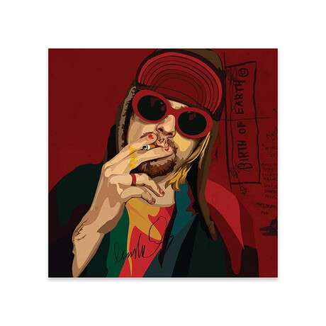 Kurt Cobain Print On Acrylic Glass by Dai Chris Art