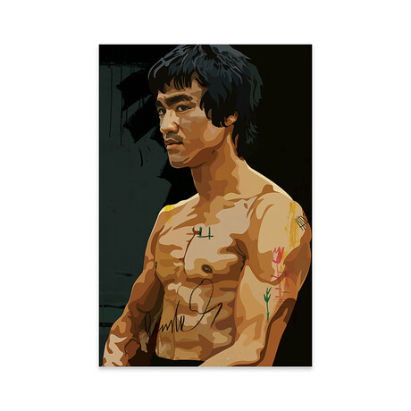 Bruce Lee Print On Acrylic Glass by Dai Chris Art