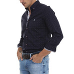 Risor Long Sleeve Button Up // Navy (L)