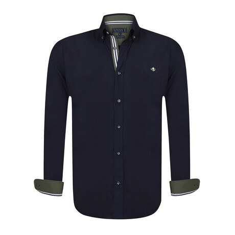 Waterford Long Sleeve Button Up // Navy (S)