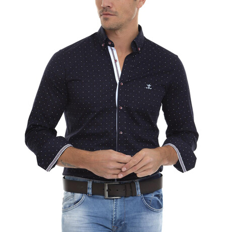 Risor Long Sleeve Button Up // Navy (S)