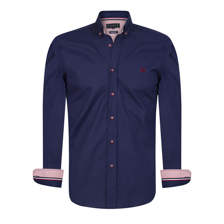 Halden Long Sleeve Button Up // Navy (S)