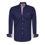 Seda Long Sleeve Button Up // Navy (XL)