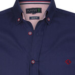 Halden Long Sleeve Button Up // Navy (XL)