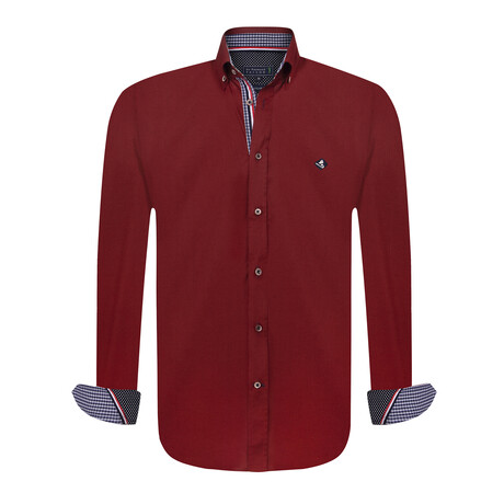 Josh Long Sleeve Button Up // Bordeaux (S)