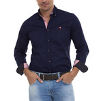 Seda Long Sleeve Button Up // Navy (XL)