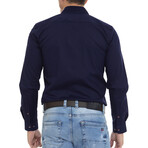 Seda Long Sleeve Button Up // Navy (XL)