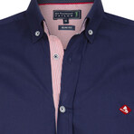 Seda Long Sleeve Button Up // Navy (XL)