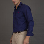 Moss Long Sleeve Button Up // Navy (2XL)