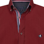 Josh Long Sleeve Button Up // Bordeaux (3XL)