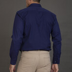 Moss Long Sleeve Button Up // Navy (2XL)