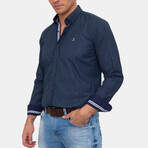 Bangar Long Sleeve Button Up // Navy (XL)